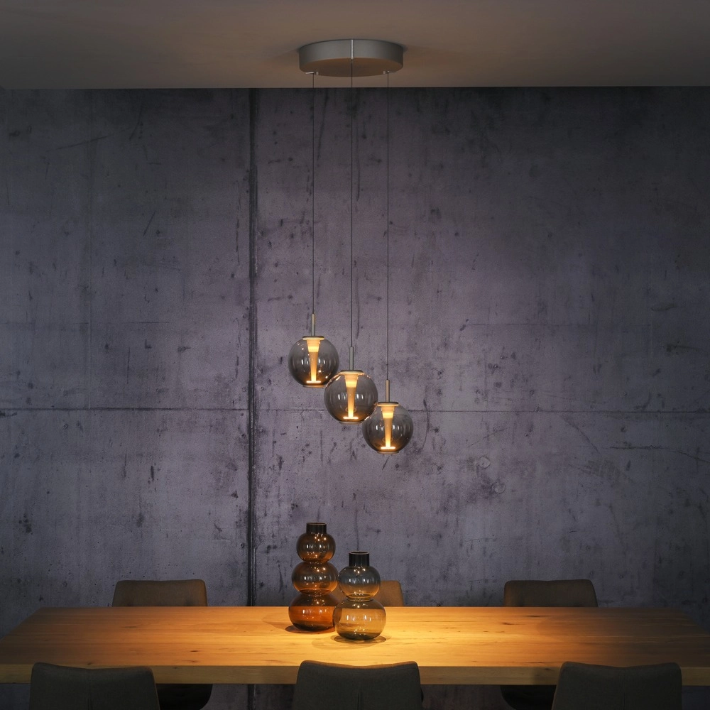 Vide pendant lamp Pure E-Infinty Bronce with amber glass Paul Neuhaus 4012248398166