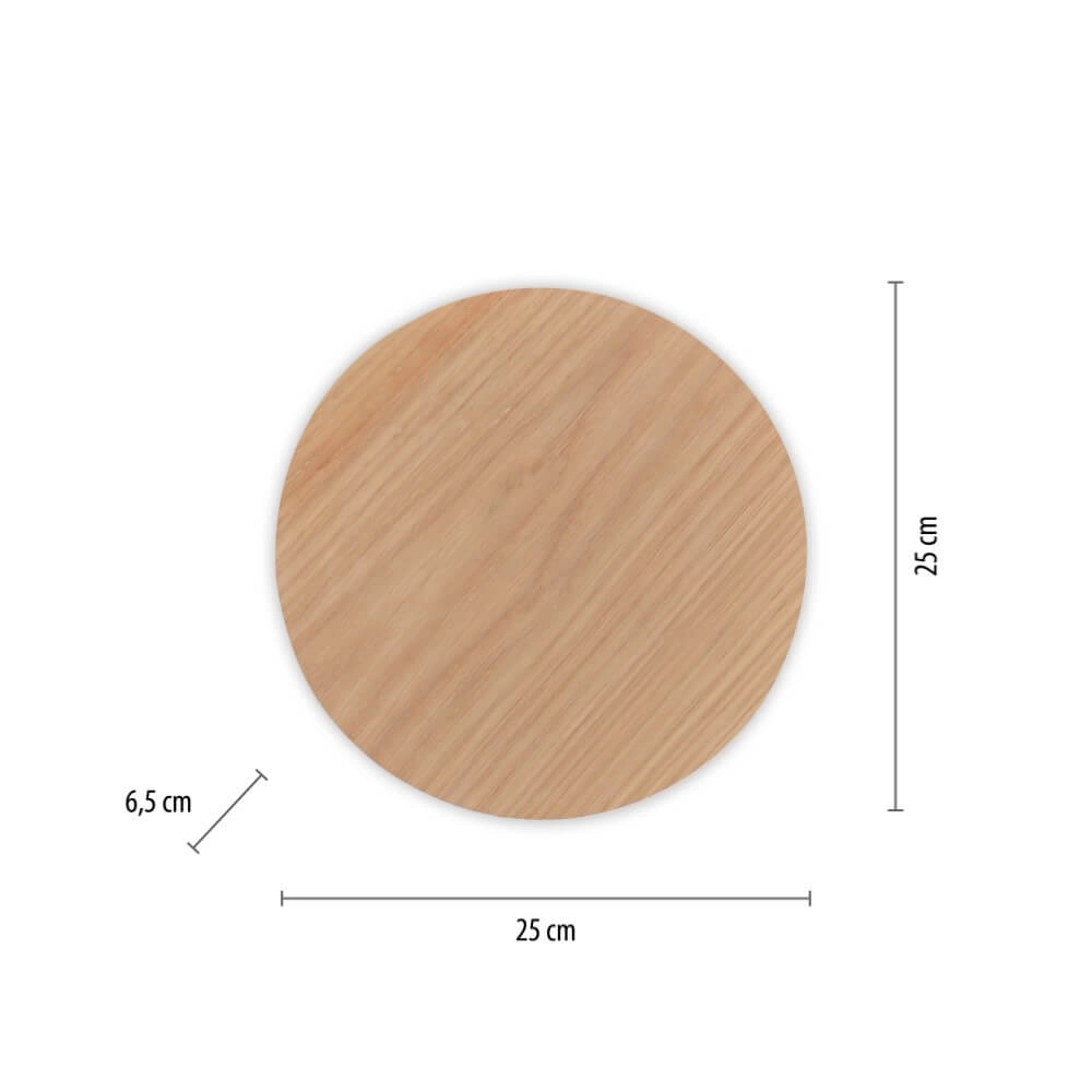 Design wall lamp Akku Puntua Ø 25cm wood Paul Neuhaus 4012248375792