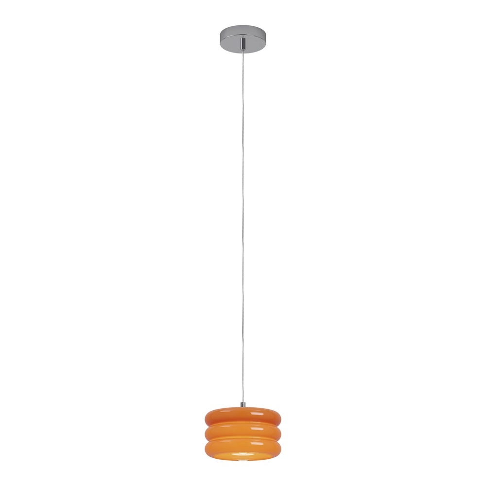 Design pendant lamp Tortora chrome with orange Ø 20cm