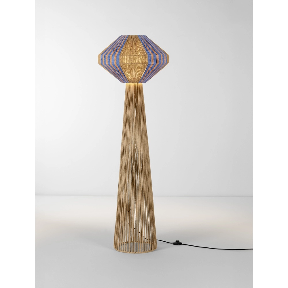 Floor lamp Abby Ø 50cm brown with blue Lyora 5212017477439
