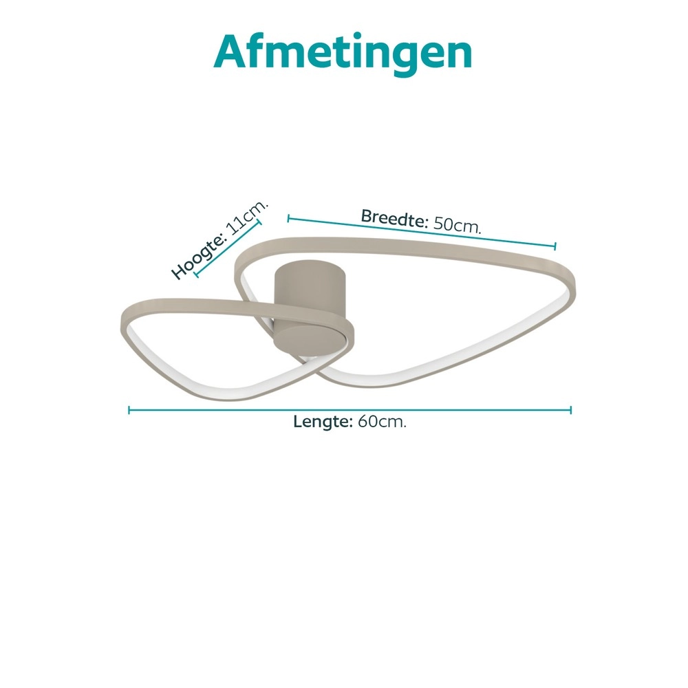 Modern ceiling lamp Leporano sand brown