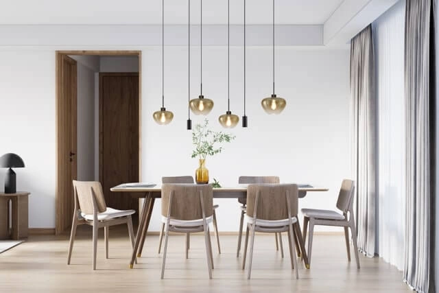 6-light pendant lamp Genua black with gold glass Masterlight 8718121357263