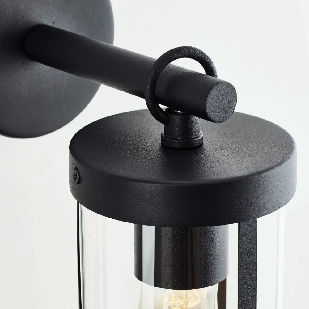 Black wall lamp Sidney transparent glass Brilliant 4004353435676