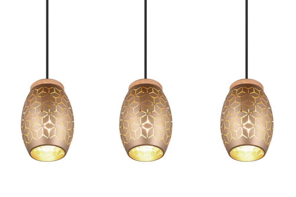 Brown hanging lamp Bidar 3-light Trio 4017807579031
