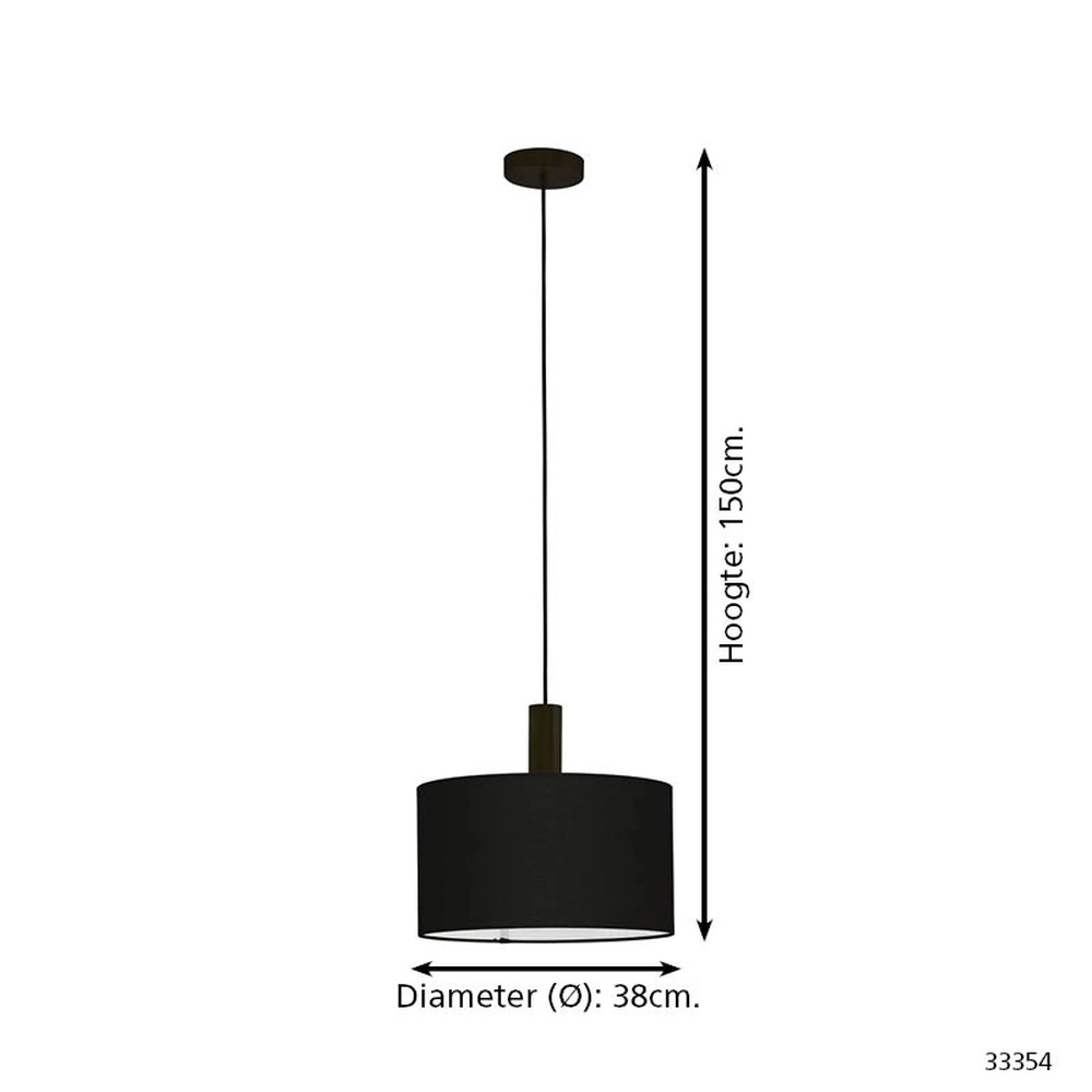 Pendant lamp Amani black Ø 38cm Eglo 9002759333546