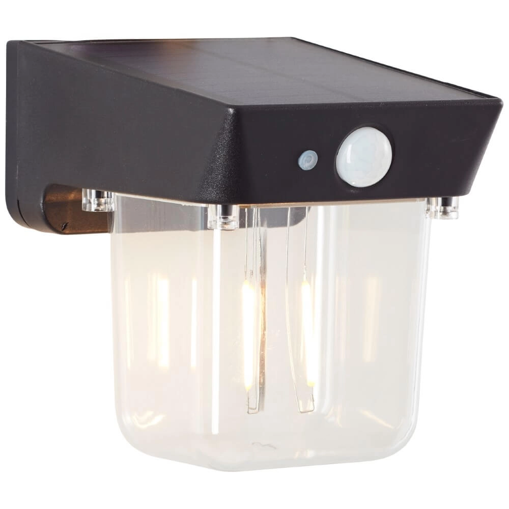 Black wall lamp Parson transparent glass