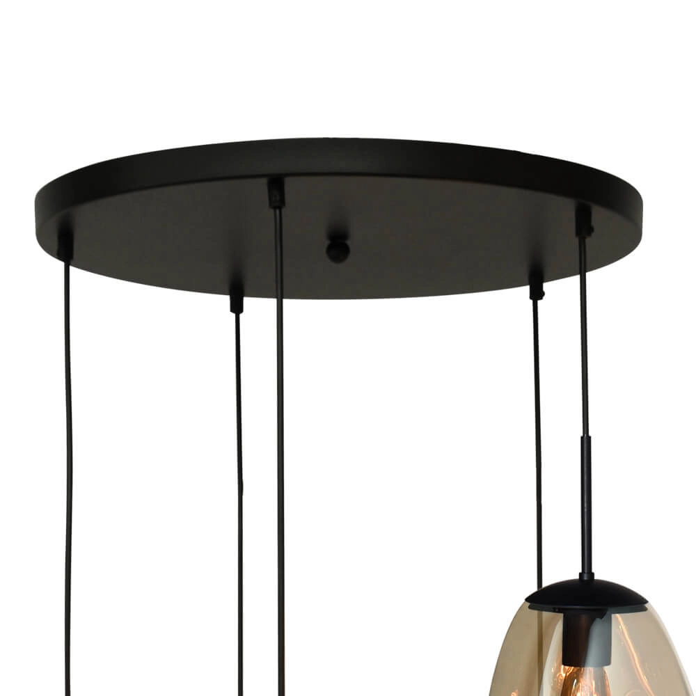 Vide hanging lamp Lava 5x gold glass Masterlight 8718121284316