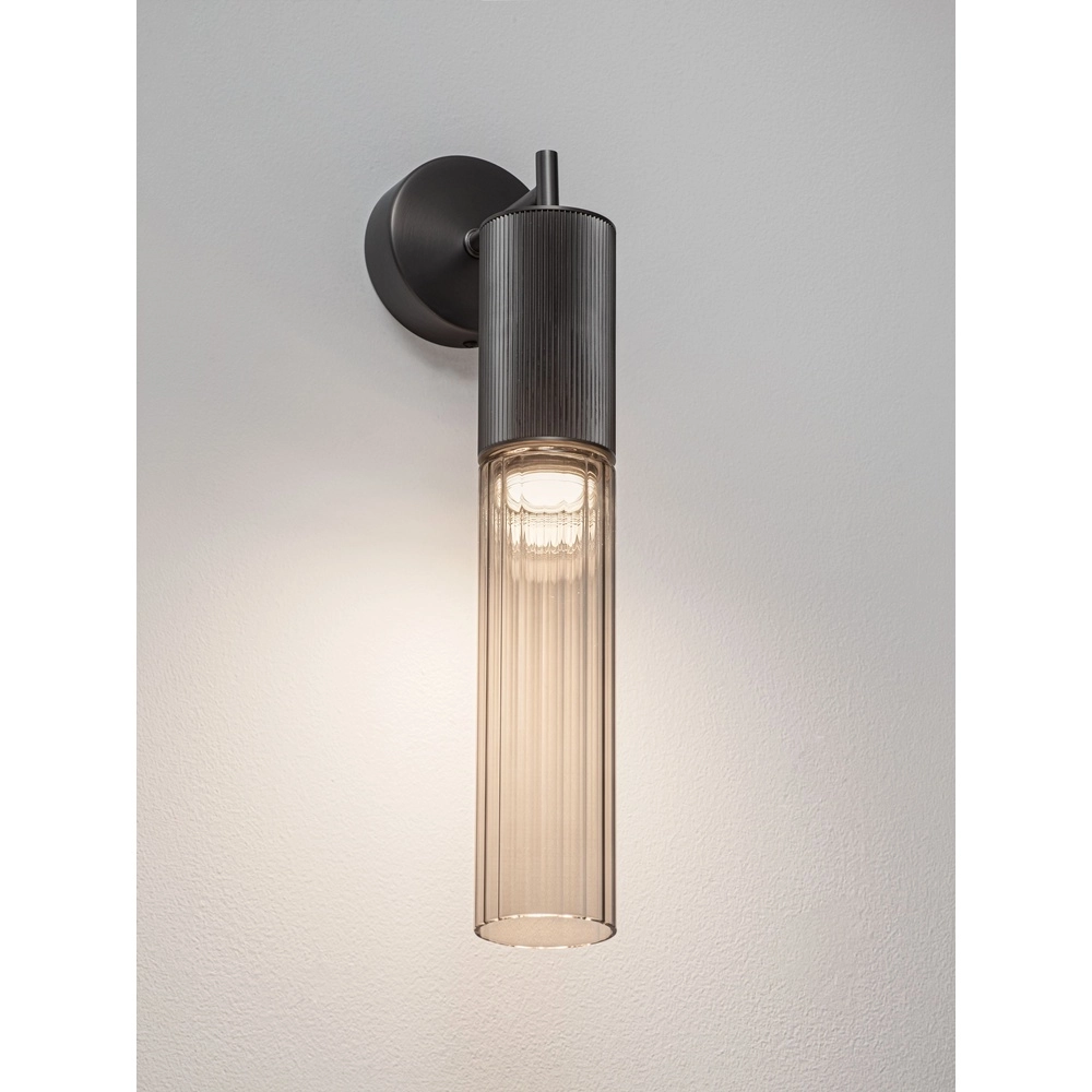 Design wall lamp Brielle anthracite with mocha glass Lyora 5212017495440