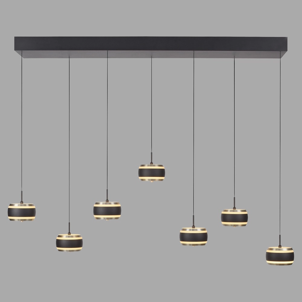 7L dining table pendant lamp Pure Falling Rings black pearl
