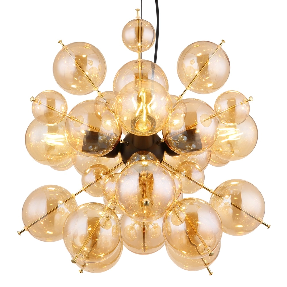 Unique pendant lamp Udo amber glass Ø 51cm Globo 9007371509171