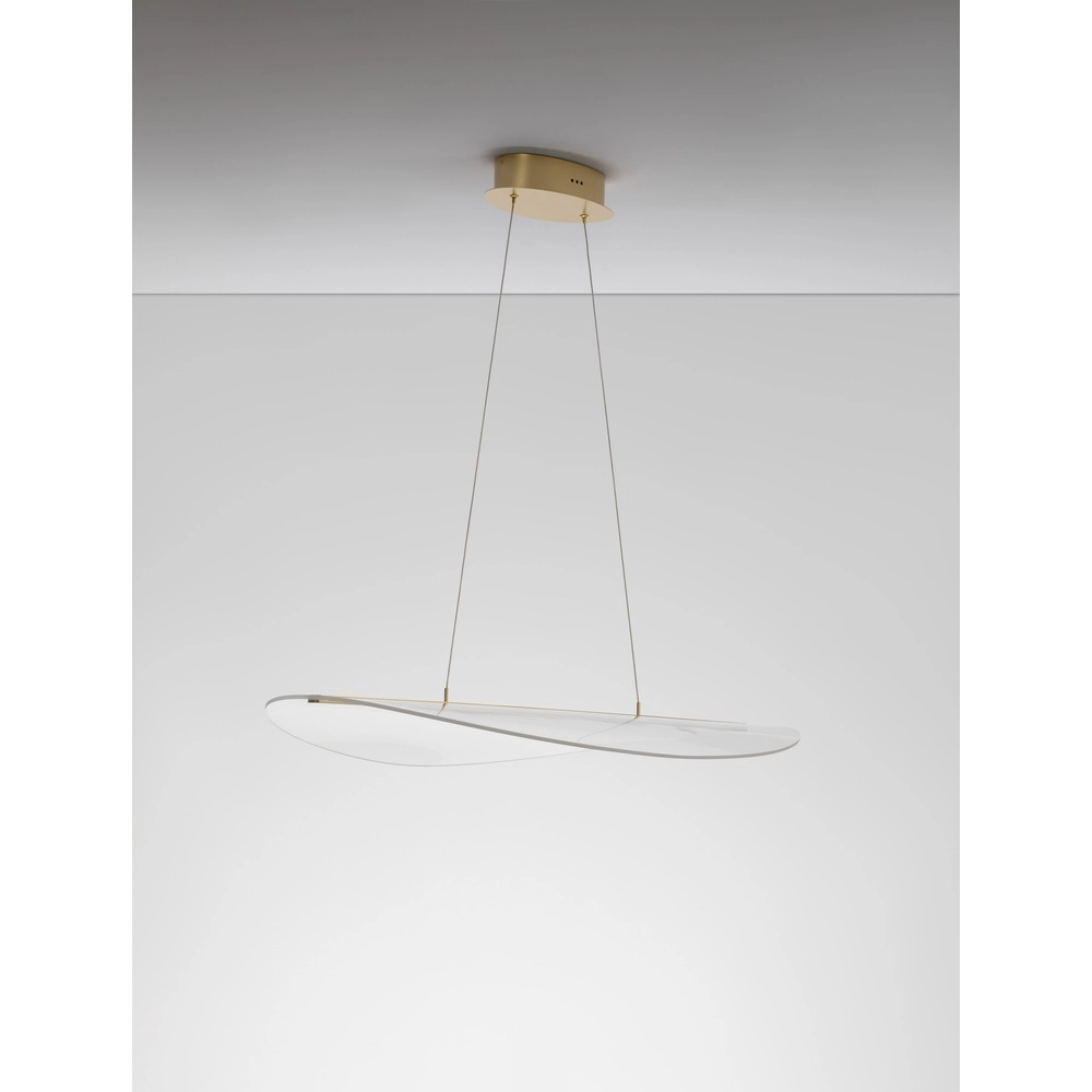 Pendant lamp Agos gold with plastic wide Lyora 5212017439413