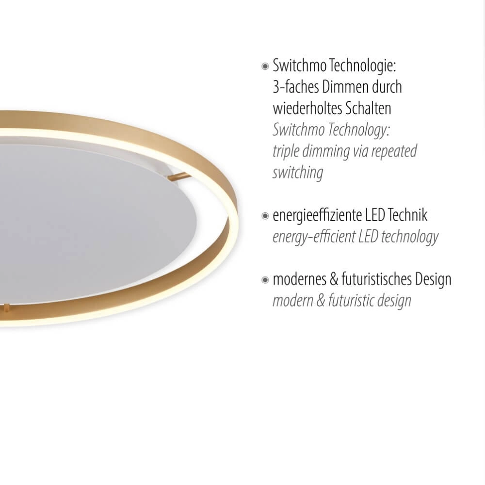 Ceiling lamp Ritus brass Ø 58.5cm Just Light 4043689985639