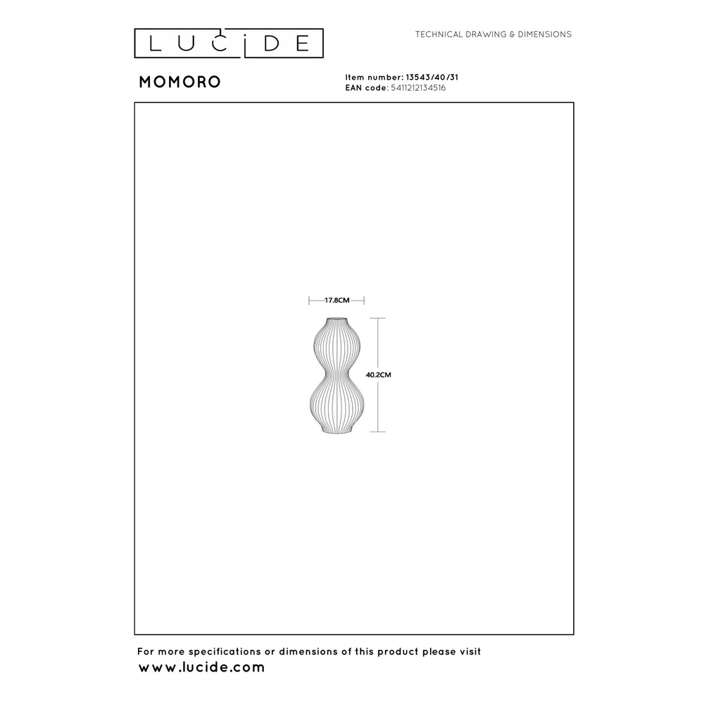 Vase table lamp Momoro white Lucide 5411212134516
