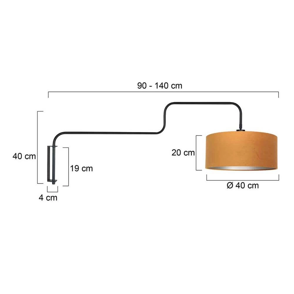 Wall lamp Bloeba black with golden hood Steinhauer 8712746177114