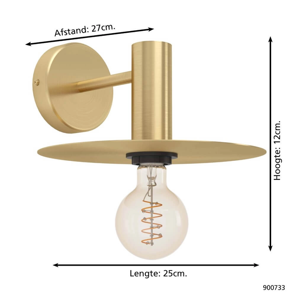 Gold wall lamp Escandell Eglo 9008606273898