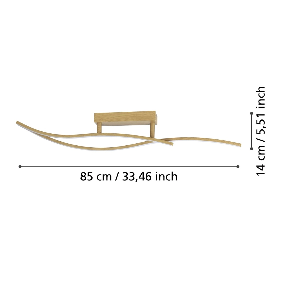 Led ceiling light Grisolia 84cm - wood look Eglo 9008606316168