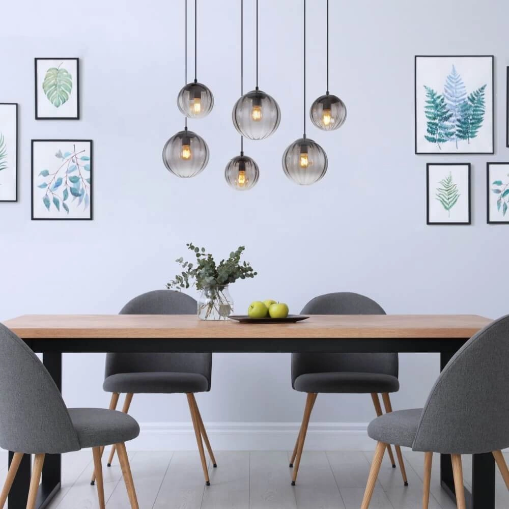 6-light pendant lamp Dallerta smoke glass Globo 9007371455560