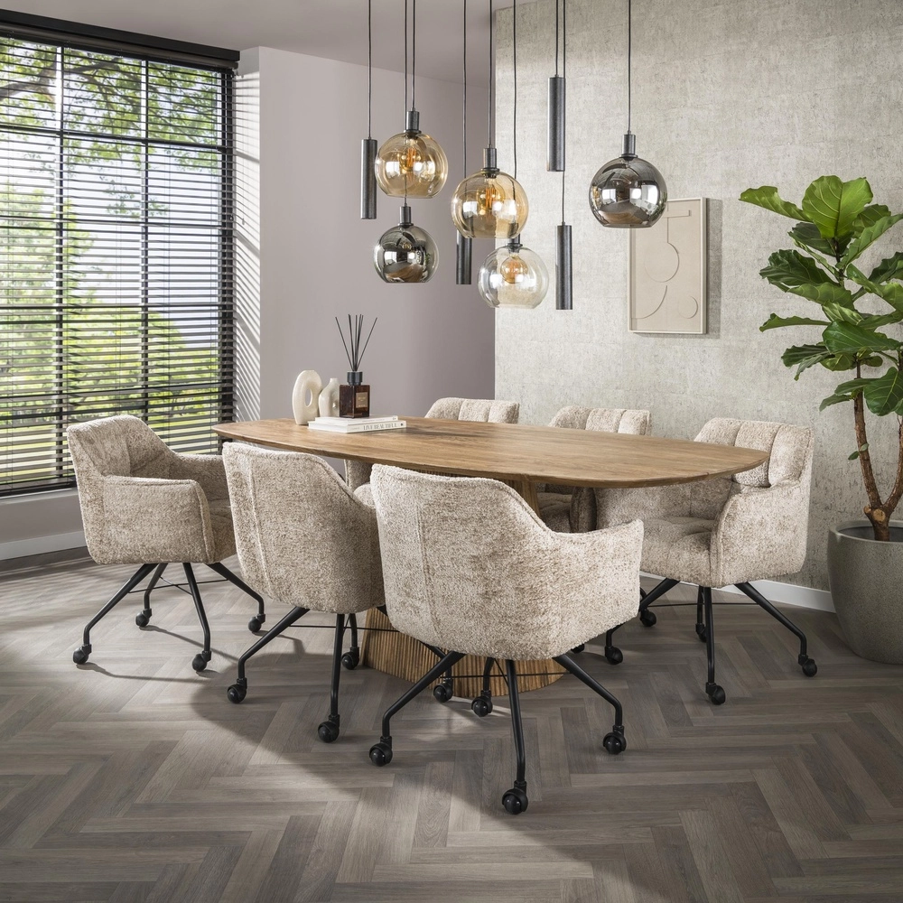Dining table pendant lamp Sfera with coloured glass balls and pendants Lyora 8716803512405