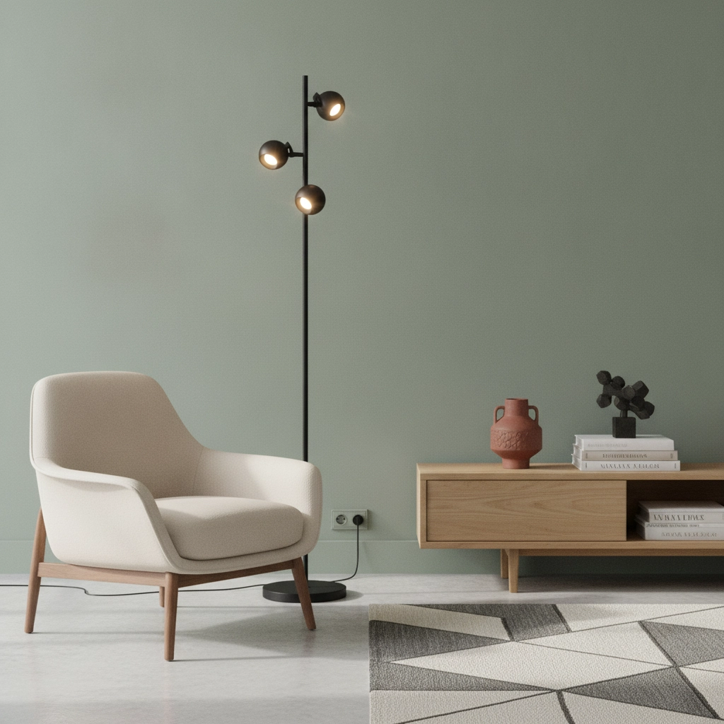 Design floor lamp Bolero black 3-lights