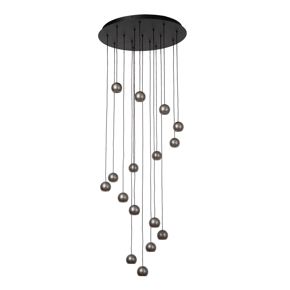 Design vide pendant lamp Montana 16-light grey Premium by Lucide 5411212680167