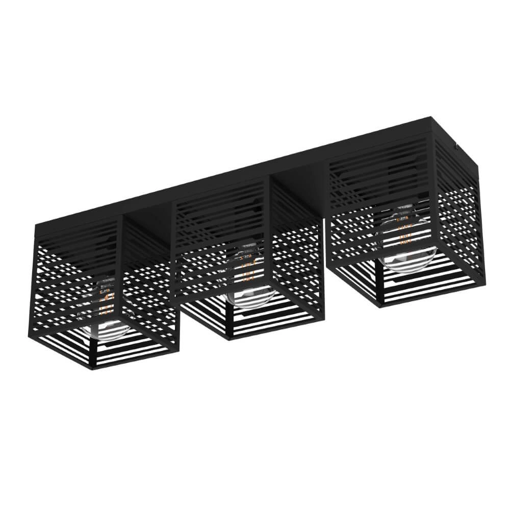 Ceiling lamp Piedritas black - 3x E27