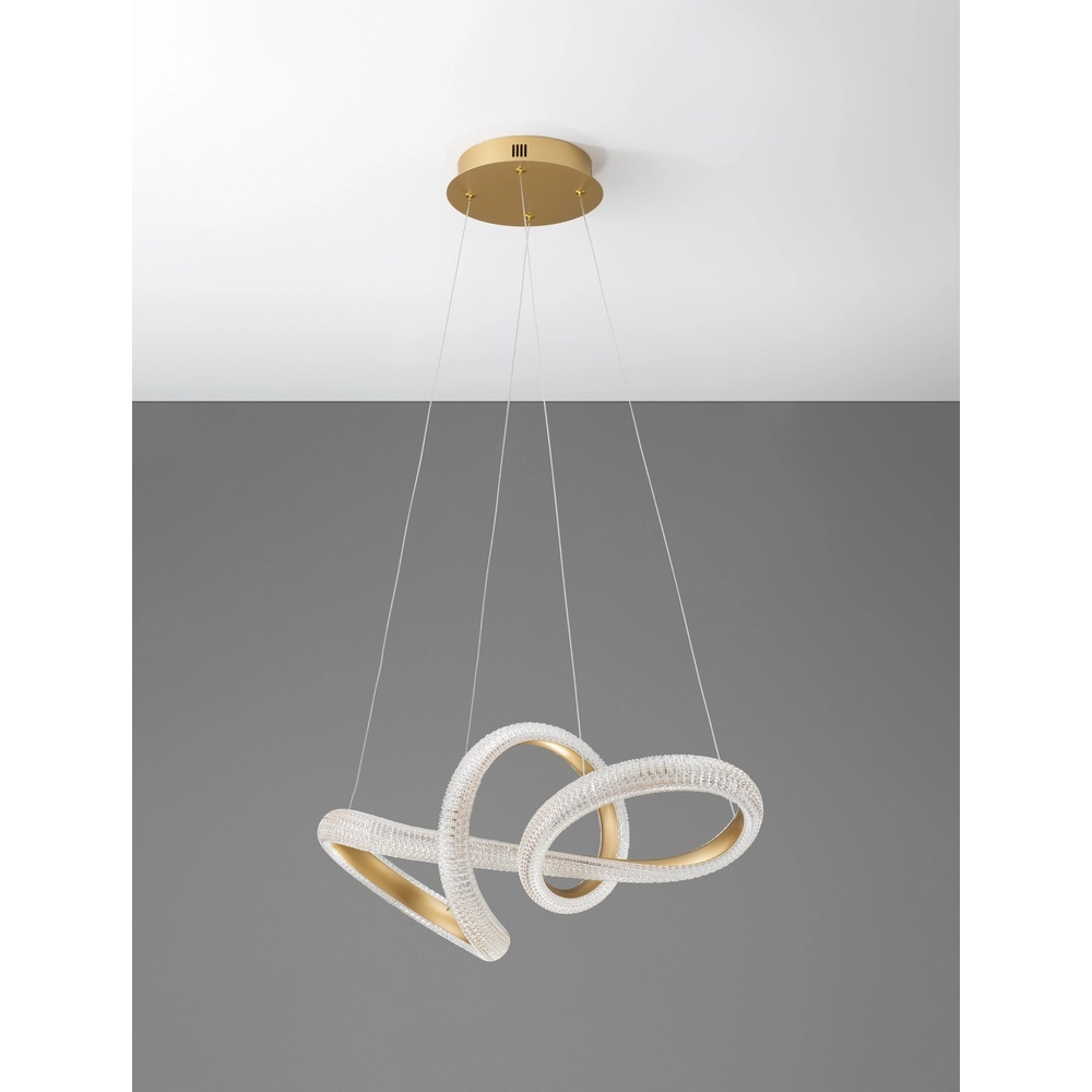 Pendant lamp Medora Curl gold 75cm Lyora 5212017433442