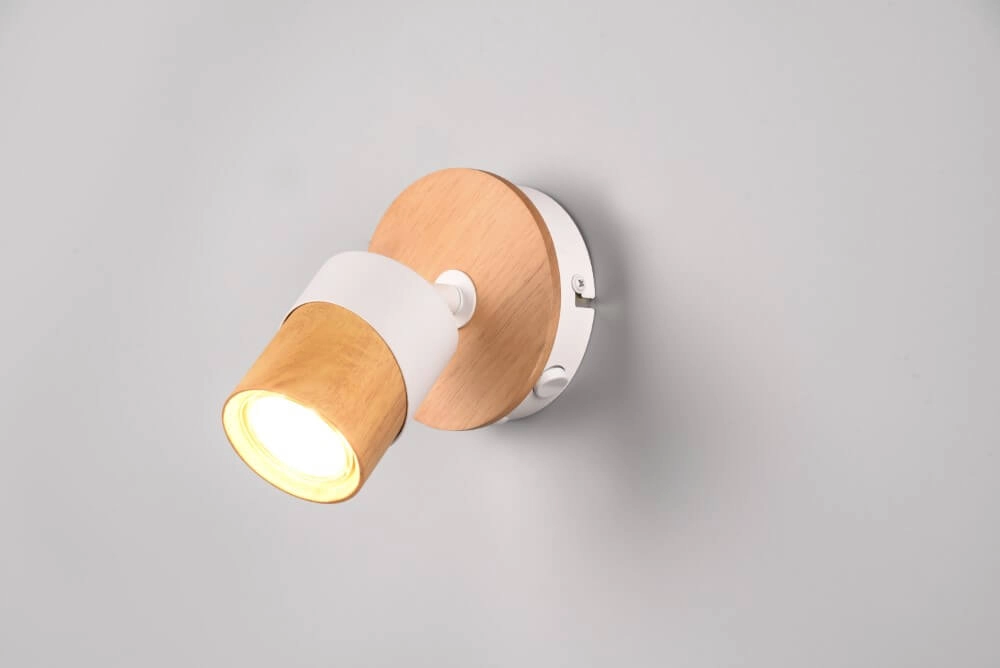 Ceiling lamp wood with white Aruni Trio 4017807585315
