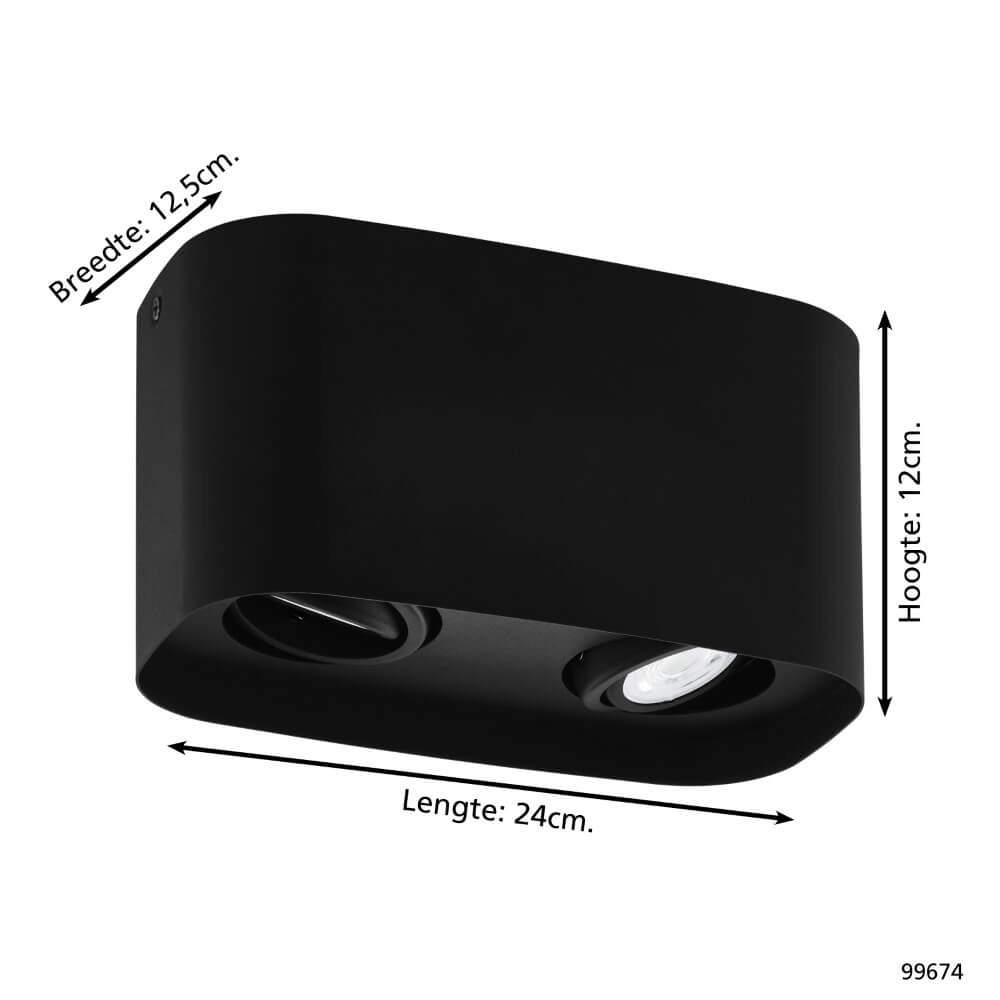Surface-mounted spotlight Zigbee Caminales-Z 2-light black Eglo 9002759996741
