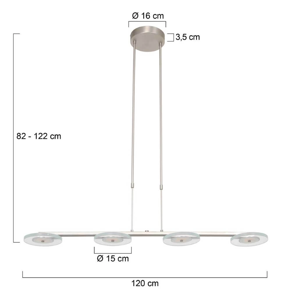 Flexible led pendant light Soleil Stainless steel Steinhauer 8712746167344