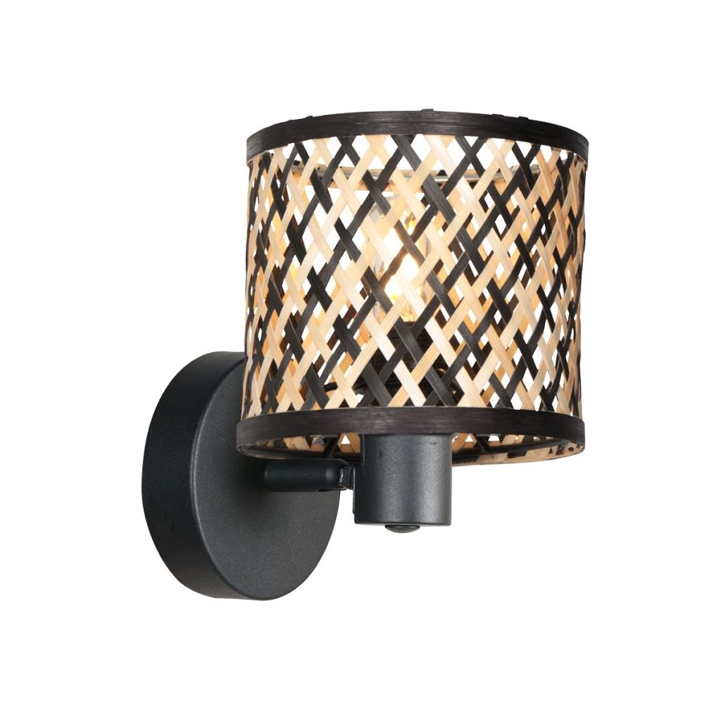 Wall lamp Sumba with bamboo cap Ø12cm
