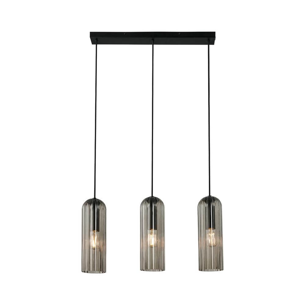 3-light pendant lamp Miella black with smoke glass Nordlux 5704924018626