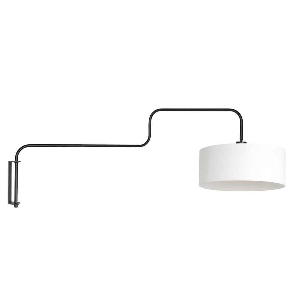 Wall lamp Bloeba black with white hood