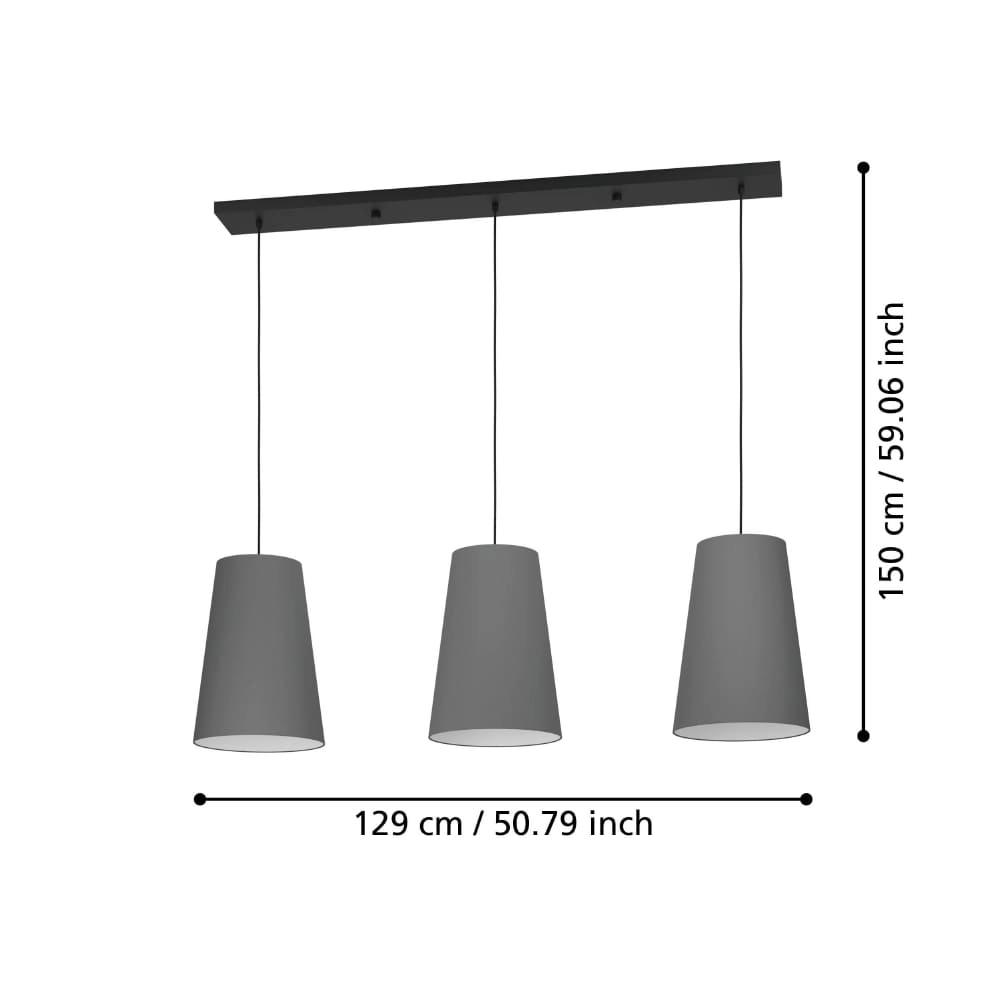 Dining room hanging lamp Petrosa with gray hood Stars of Light 9008606238156
