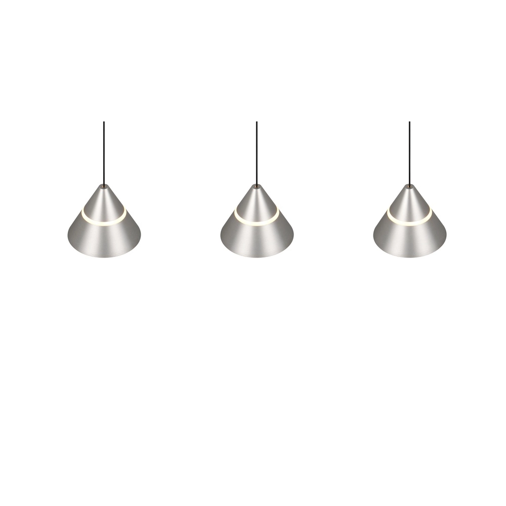 Design pendant lamp Romeo 3-light nickel Trio 4017807667783