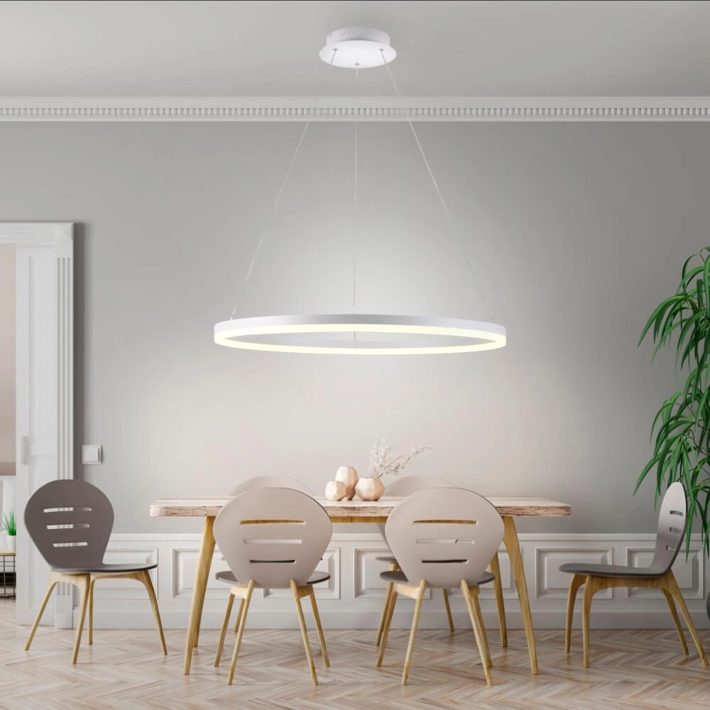 Modern pendant lamp Titus Ø 80cm white Paul Neuhaus 4012248365373