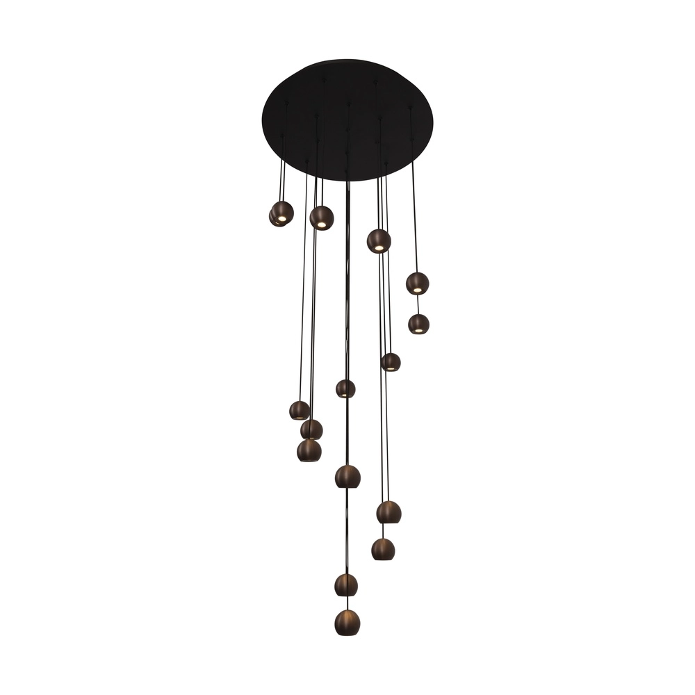 Design vide pendant lamp Montana 16-light coffee brown Premium by Lucide 5411212680174