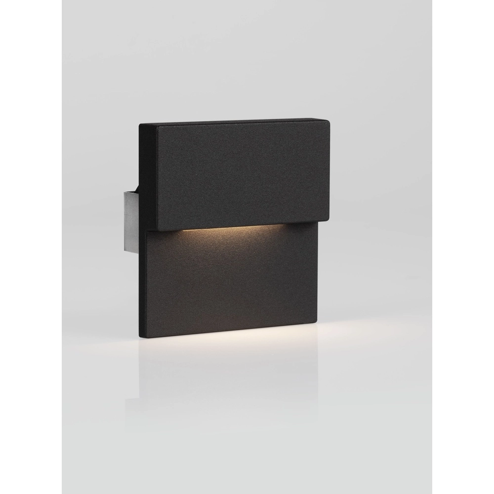 Recessed wall lamp Dan black 2700K