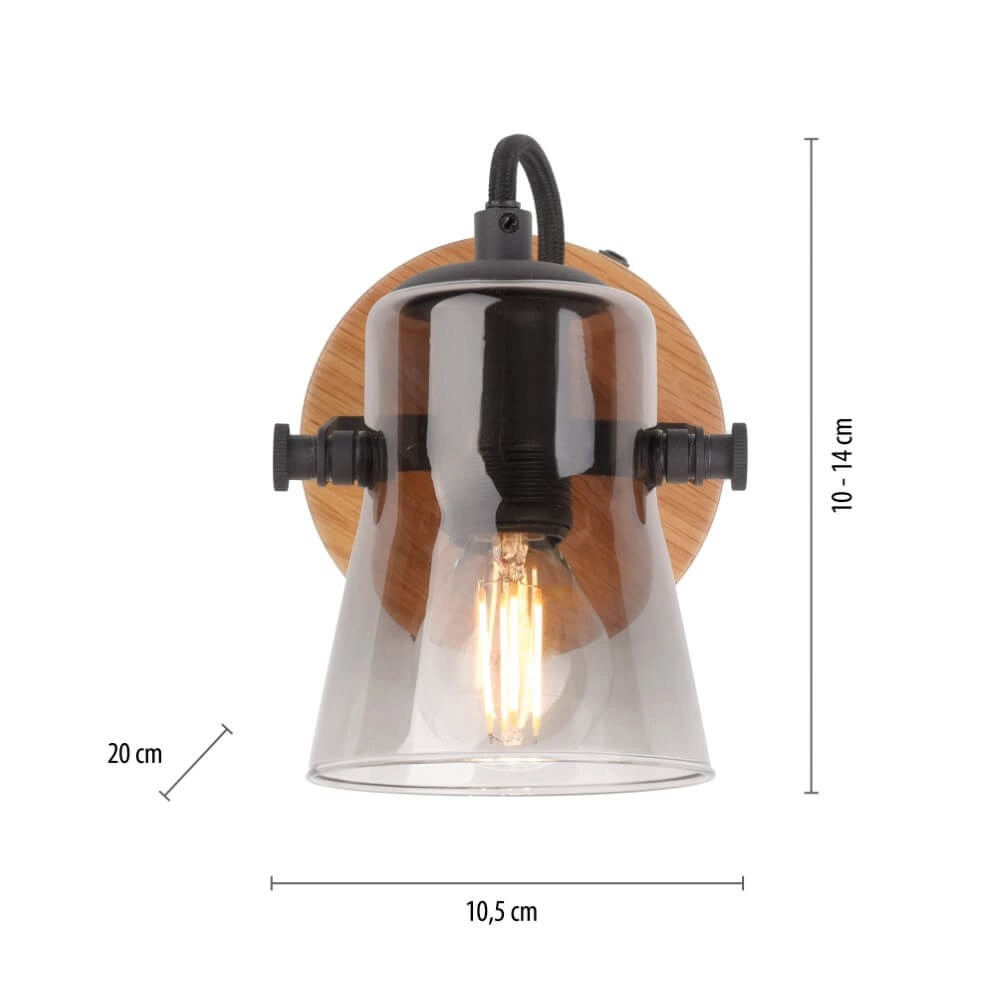 Wall lamp Green Langstrom wood Just Light 4043689994860