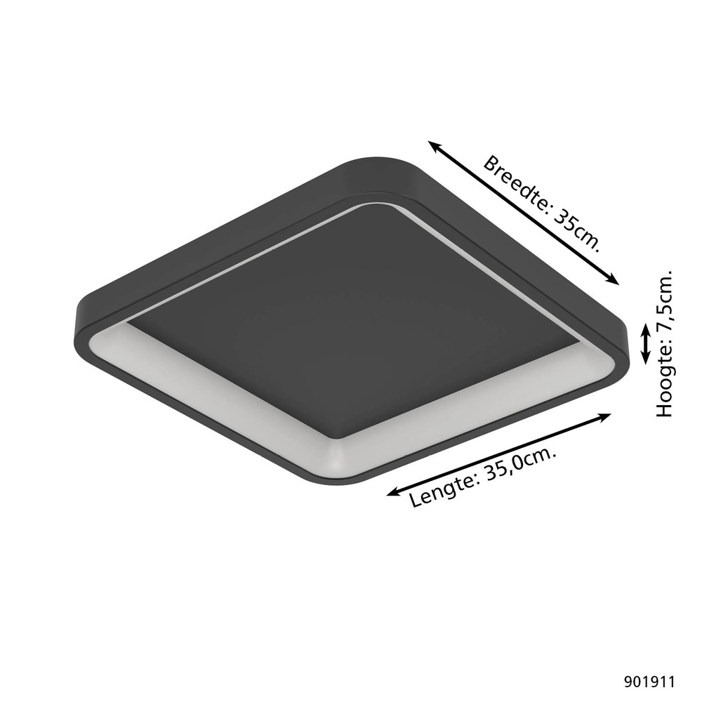 Square ceiling lamp Loretello-Z Smart Black Eglo 9008606358229