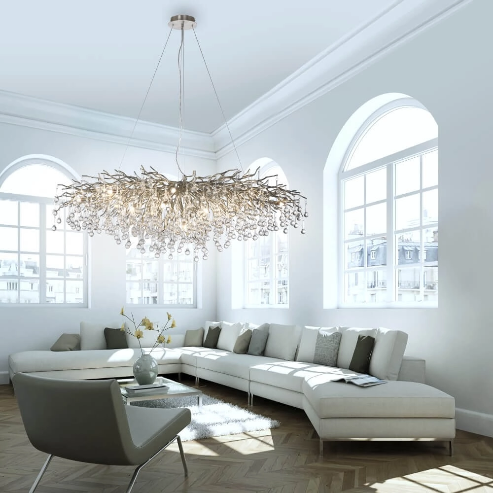 Large chandelier Icicle steel Paul Neuhaus 4012248332924