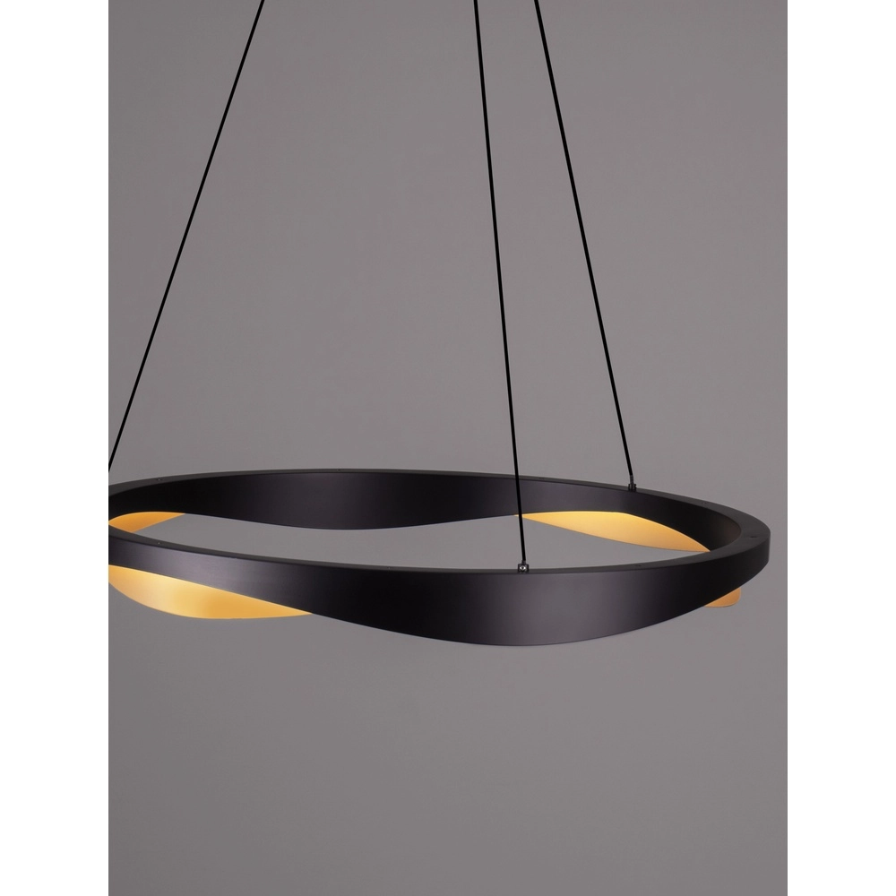 Pendant lamp Radon Ø 65cm black with gold Lyora 5212017452504