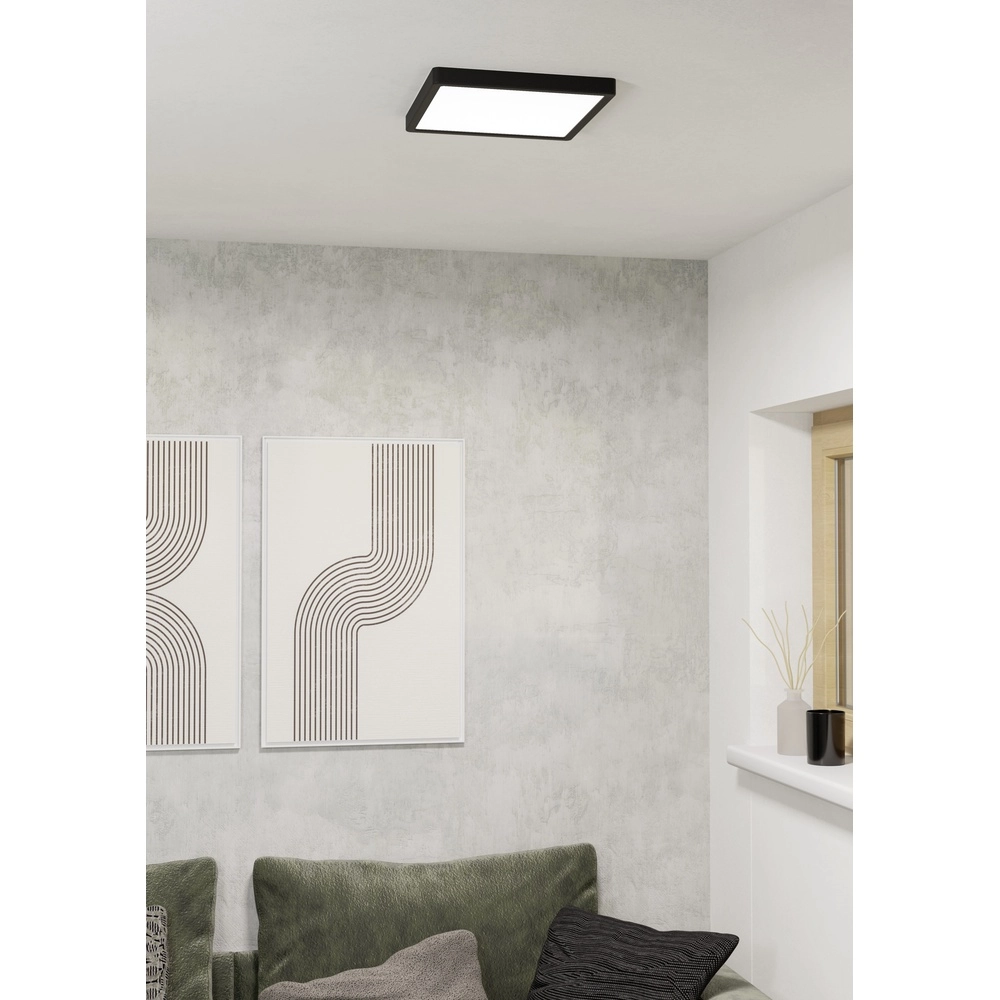 Ceiling light IP44 Fueva 6-Z Square - Black - 29.5x29.5cm Eglo 9008606330522