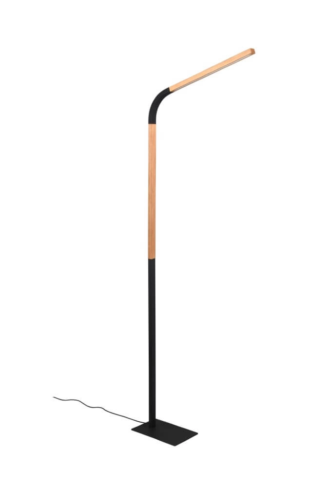 Flexible reading lamp Norris black with wood Trio 4017807600018