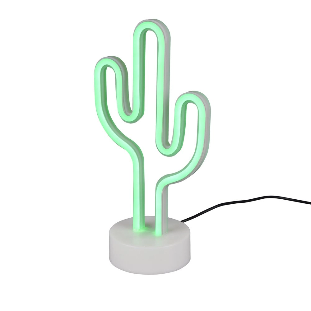 Table lamp Cactus with green light