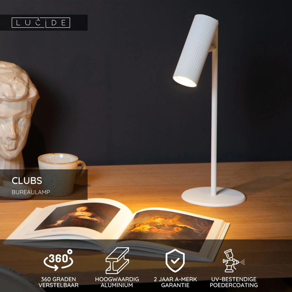 Desk lamp Clubs white Lucide 5411212093431