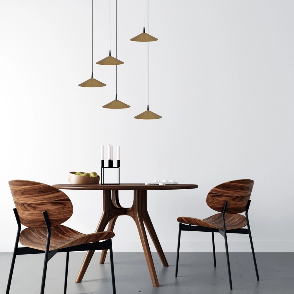 5-light pendant lamp Ceppo black with gold Ø 22cm round Masterlight 8718121358734