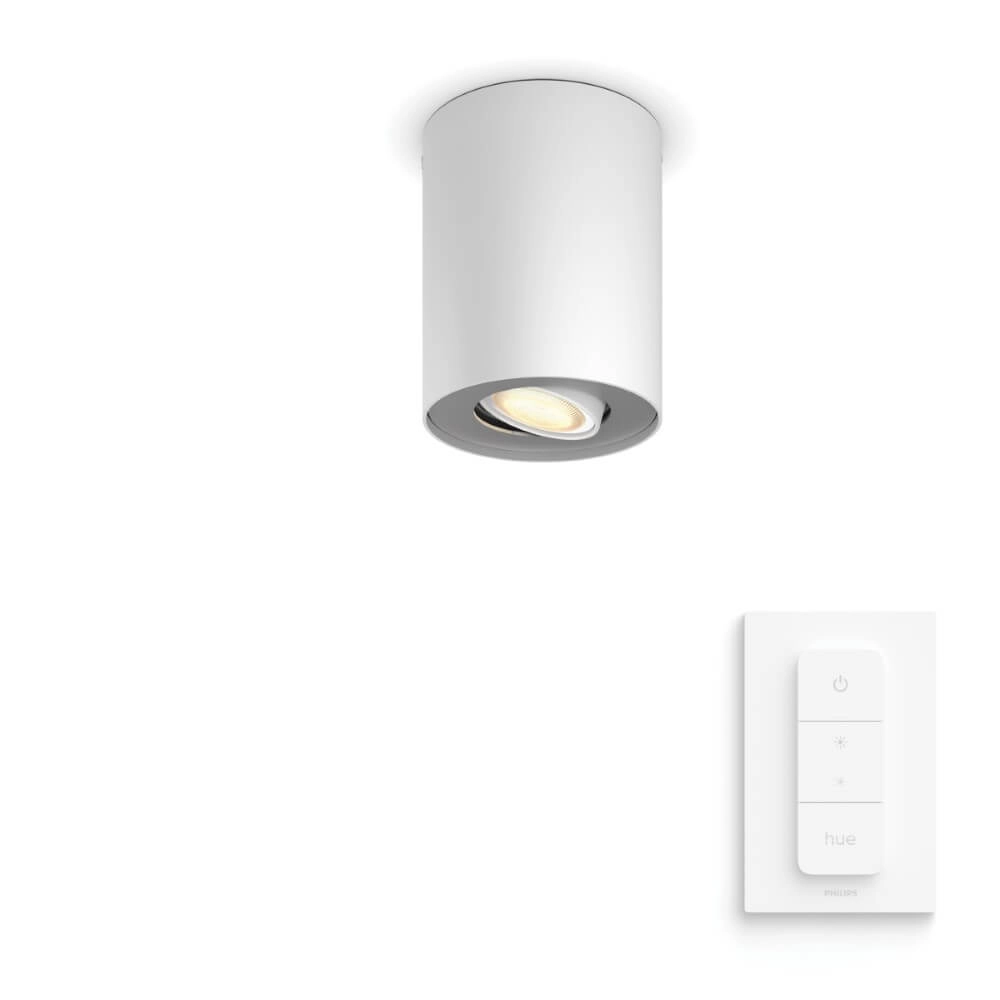 Ceiling spotlight Hue Pillar - White Ambiance 1-light white with switch Philips 8719514338487