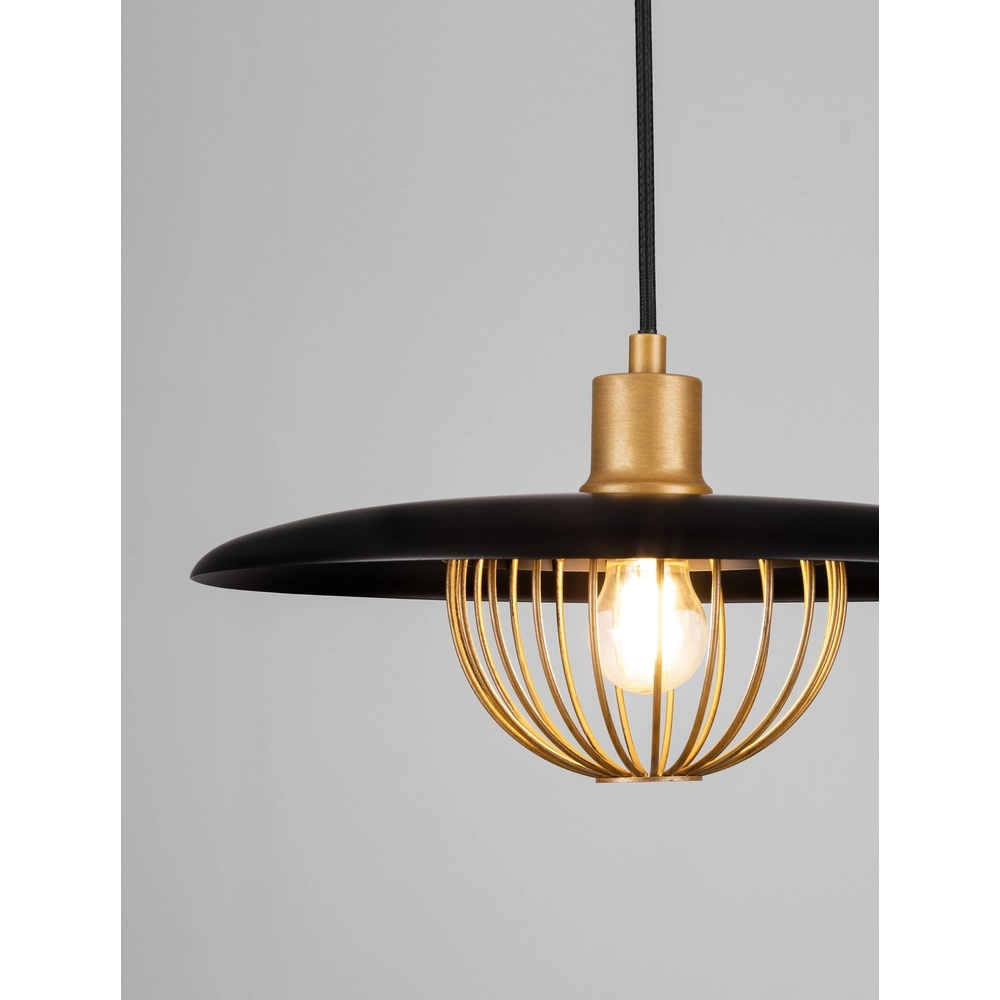 Pendant lamp Fox black with gold Lyora 5212017433534