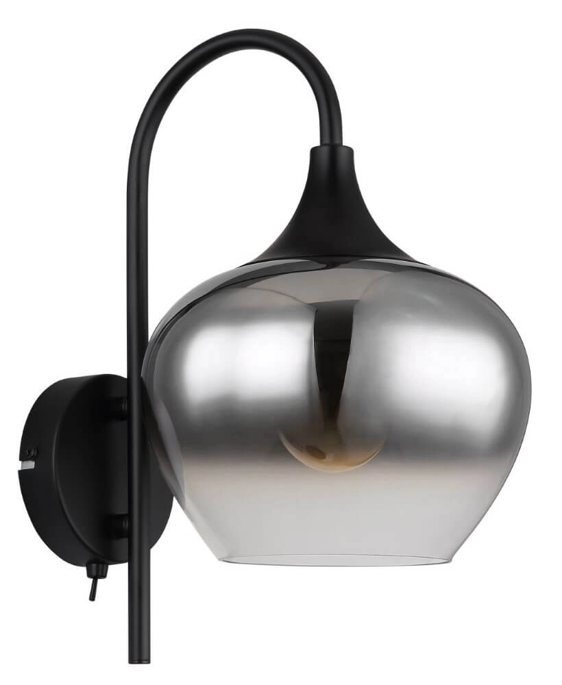 Black wall lamp Maxy with smoke glass Globo 9007371451418
