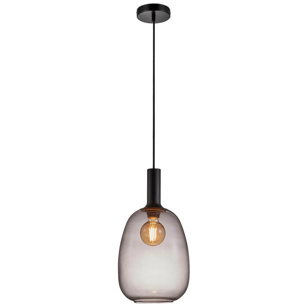 Glass pendant lamp Alton Ø 23cm smoke glass